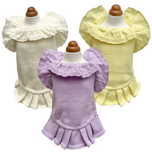 【GODPIVA】organic cotton スカラップワンピース［ゴッドピバ］犬 服 ドッグウェア オーガニックコットン 日本製 オールシーズン 保温性 通気性
