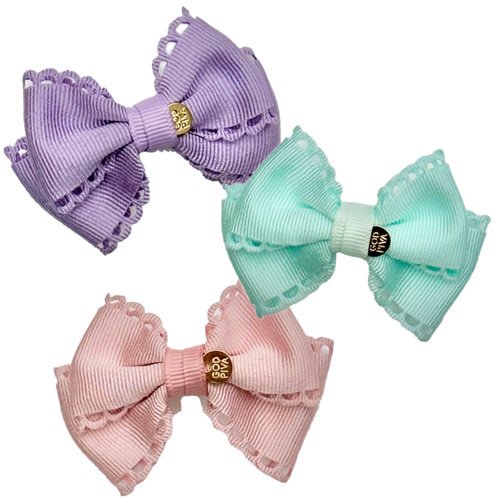 【GODPIVA】スカラップリボンバレッタ［ゴッドピバ］犬用 ヘア アクセサリー ガーリー  毛が絡まりにくい 切れにくい