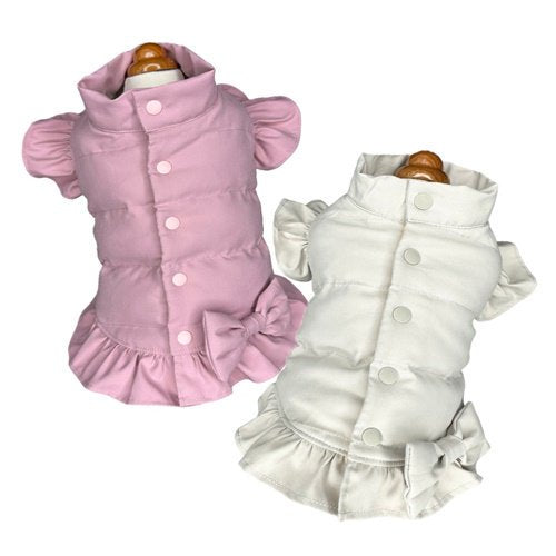 【GODPIVA】プレミアムフリルパフコート［ゴッドピバ］犬 服 ドッグウェア アウター AIR FLAKE 中綿 保温力 軽い
