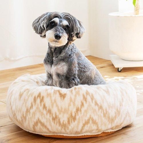 【Solgra】ソルグラ ニュアンス柄ラウンドベッド 犬用 ラウンド ベッド かわいい あたたかい ボア生地 ふかふか