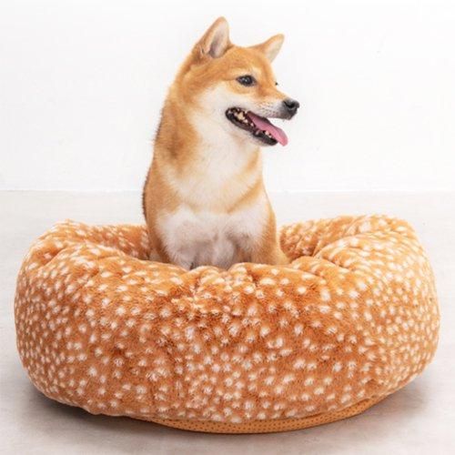 【Solgra】ソルグラ バンビ柄ラウンドベッド 犬用 ラウンド ベッド かわいい あたたかい ボア生地 ふかふか