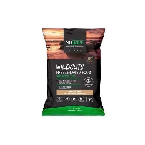 【NUTRIPE】ニュートライプ ワイルドカット フリーズドライ キングサーモン＆ラムwithグリーントライプ（ドッグフード）犬用 ドライフード オールライフステージ グレインフリー 総合栄養食 羊肉 動物性たんぱく質 オメガ3脂肪酸 ゴートミルク マヌカハニー