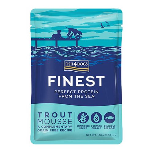 【FISH4DOGS】フィッシュフォードッグ ファイネスト トラウトムース 犬用 餌 ドッグフード トッピング ウェット 嗜好性抜群 カロリーひかえめ 穀物不使用