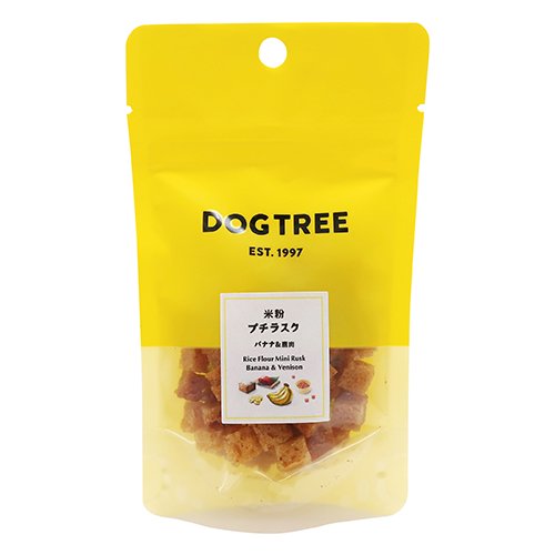 犬用 おやつ カリカリ 国産 無添加 天然素材 グルテンフリー 低カロリー ダイエット DOGTREE ドッグツリー 米粉プチラスク バナナ＆鹿肉