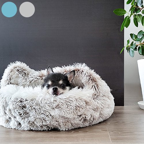 犬 猫 クッションベッド 屋根付き ふわふわ ファー グラデーションカラー 2way M-PETS エムペッツ SNUGO スヌゴ ECOベッドド 全2色